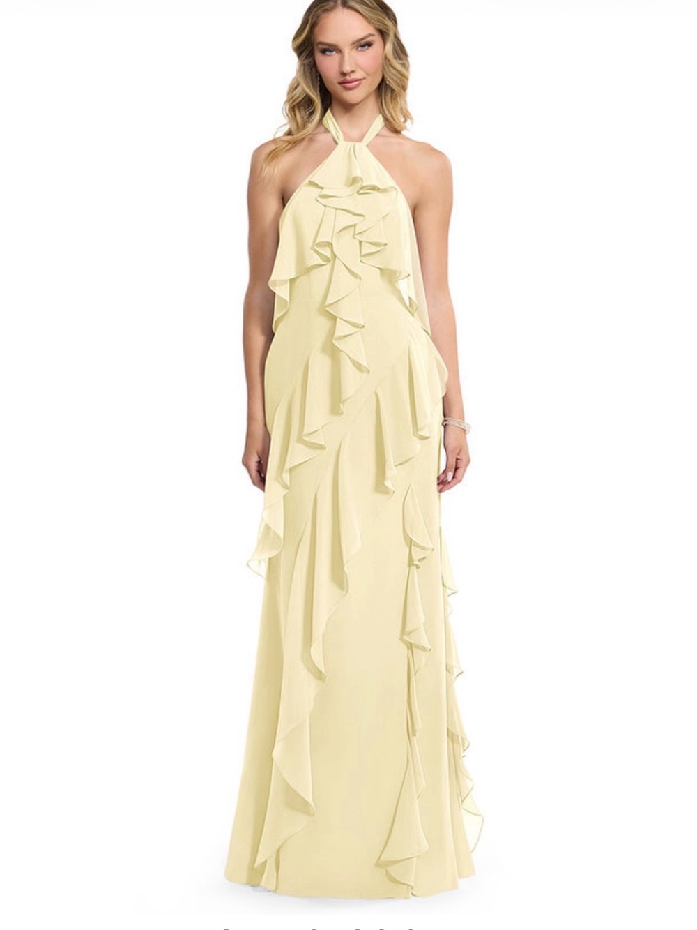 Azazie Velma in Lemon Sorbet Maxi Dress
